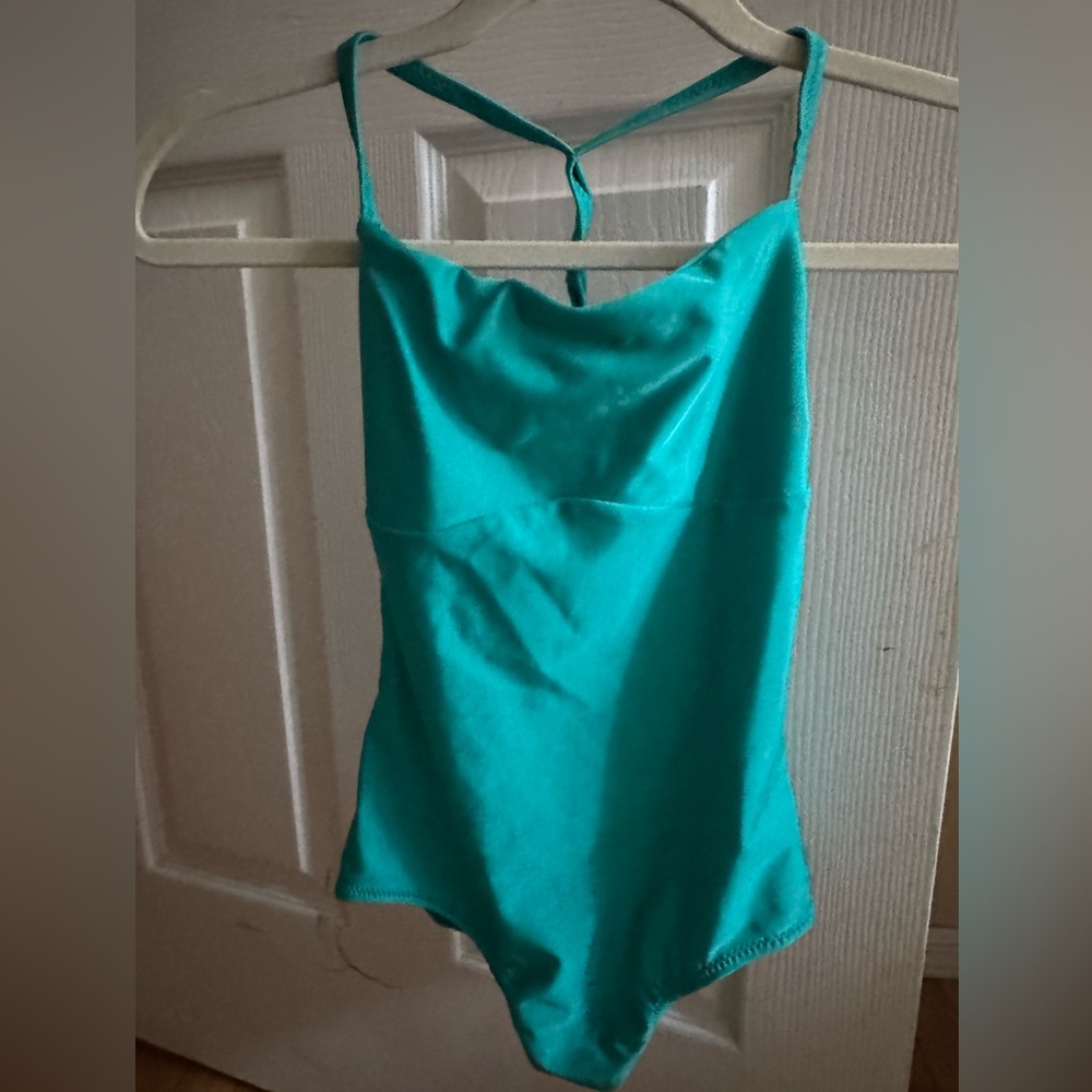 Teal wearsolu unique dance ballet open twisted strap back sz S